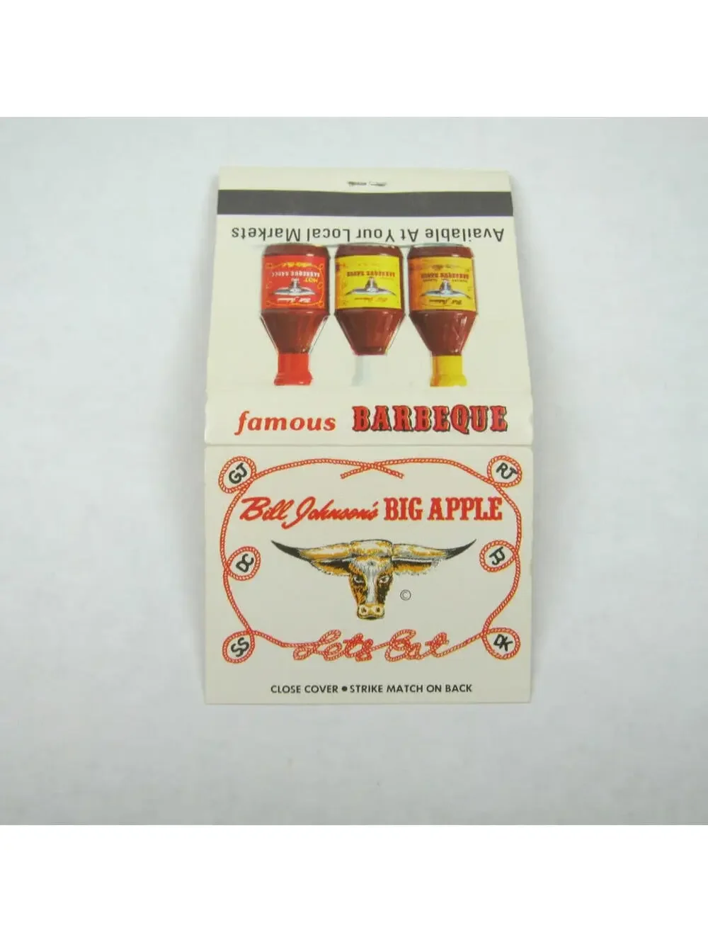 4 Matchbooks Bill Johnsons Big Apple, Chuck Wagon, Fergusons, Arizona Tugboat CA